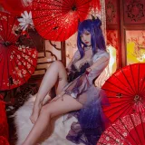 二佐Nisa《碧蓝航线 伊吹旗袍》主题写真：29张全套美图