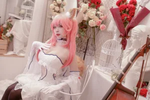 二佐Nisa《Fate玉藻前婚纱》主题写真：9张全套美图
