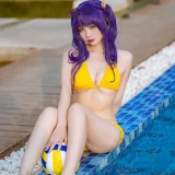 二佐Nisa《碧蓝 波拉泳装》主题写真：20张全套美图
