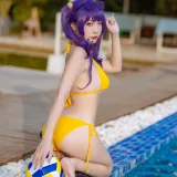 二佐Nisa《碧蓝 波拉泳装》主题写真：20张全套美图