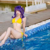 二佐Nisa《碧蓝 波拉泳装》主题写真：20张全套美图