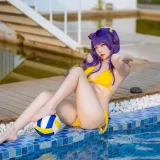 二佐Nisa《碧蓝 波拉泳装》主题写真：20张全套美图