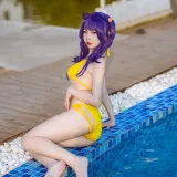 二佐Nisa《碧蓝 波拉泳装》主题写真：20张全套美图