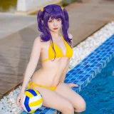 二佐Nisa《碧蓝 波拉泳装》主题写真：20张全套美图