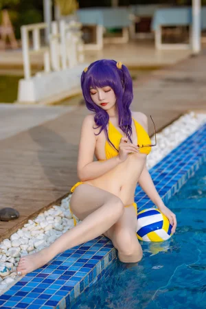二佐Nisa《碧蓝 波拉泳装》主题写真：20张全套美图