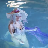 二佐Nisa《碧蓝 光辉泳装》主题写真：39张全套美图