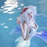 二佐Nisa《碧蓝 光辉泳装》主题写真：39张全套美图