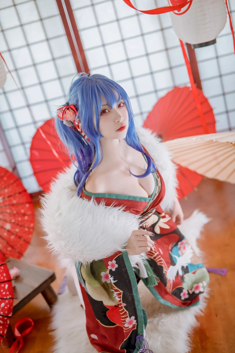 二佐Nisa《碧蓝 圣路易斯和服》主题写真：22张全套美图