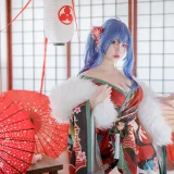 二佐Nisa《碧蓝 圣路易斯和服》主题写真：22张全套美图
