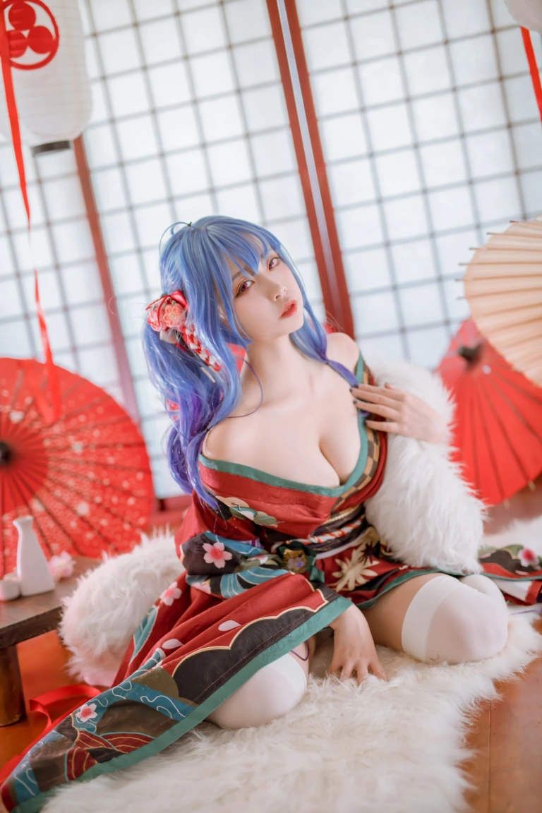 二佐Nisa《碧蓝 圣路易斯和服》主题写真：22张全套美图