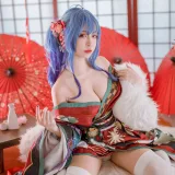 二佐Nisa《碧蓝 圣路易斯和服》主题写真：22张全套美图