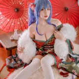二佐Nisa《碧蓝 圣路易斯和服》主题写真：22张全套美图