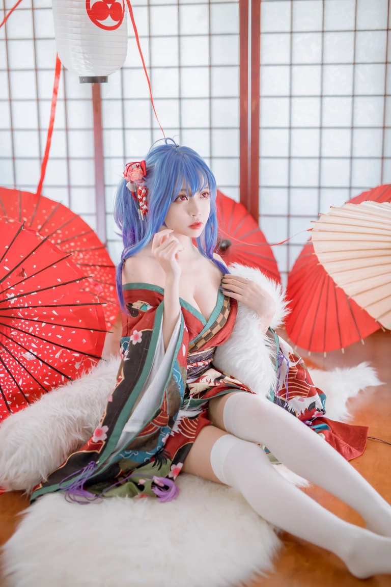 二佐Nisa《碧蓝 圣路易斯和服》主题写真：22张全套美图