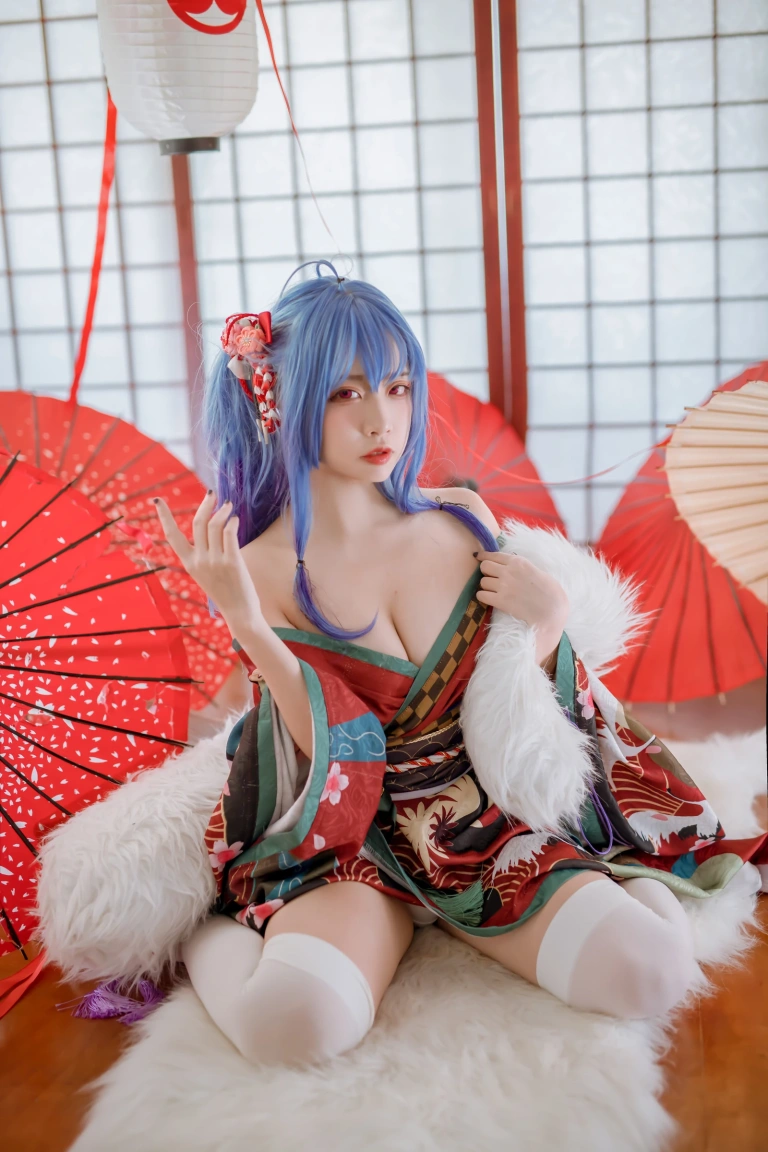 二佐Nisa《碧蓝 圣路易斯和服》主题写真：22张全套美图