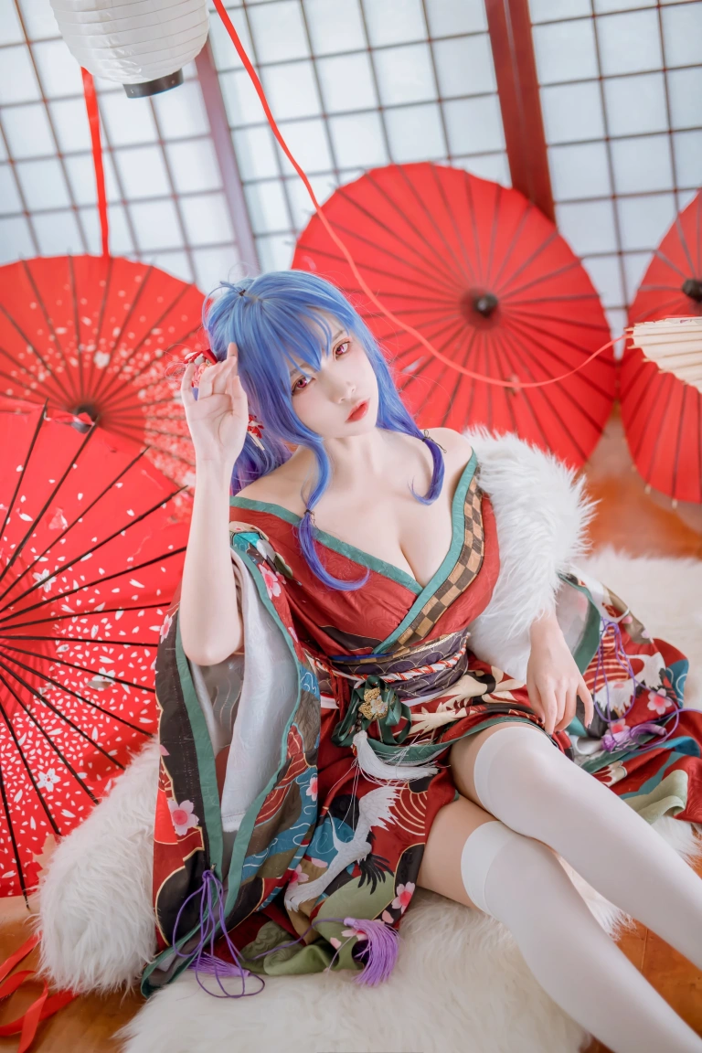 二佐Nisa《碧蓝 圣路易斯和服》主题写真：22张全套美图