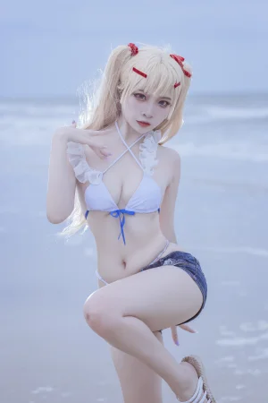 二佐Nisa《碧蓝 苏塞克斯泳装》主题写真：20张全套美图