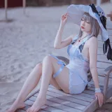 二佐Nisa《碧蓝 天鹰泳装》主题写真：20张全套美图