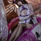 二佐Nisa《碧蓝樫野旗袍》主题写真：24张全套美图