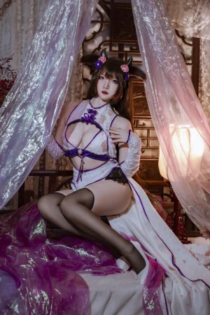 二佐Nisa《碧蓝樫野旗袍》主题写真：24张全套美图