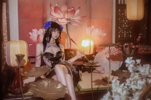 二佐Nisa《碧蓝航线 比叡鲟旗袍》主题写真：24张全套美图