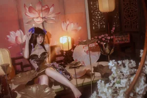 二佐Nisa《碧蓝航线 比叡鲟旗袍》主题写真：24张全套美图
