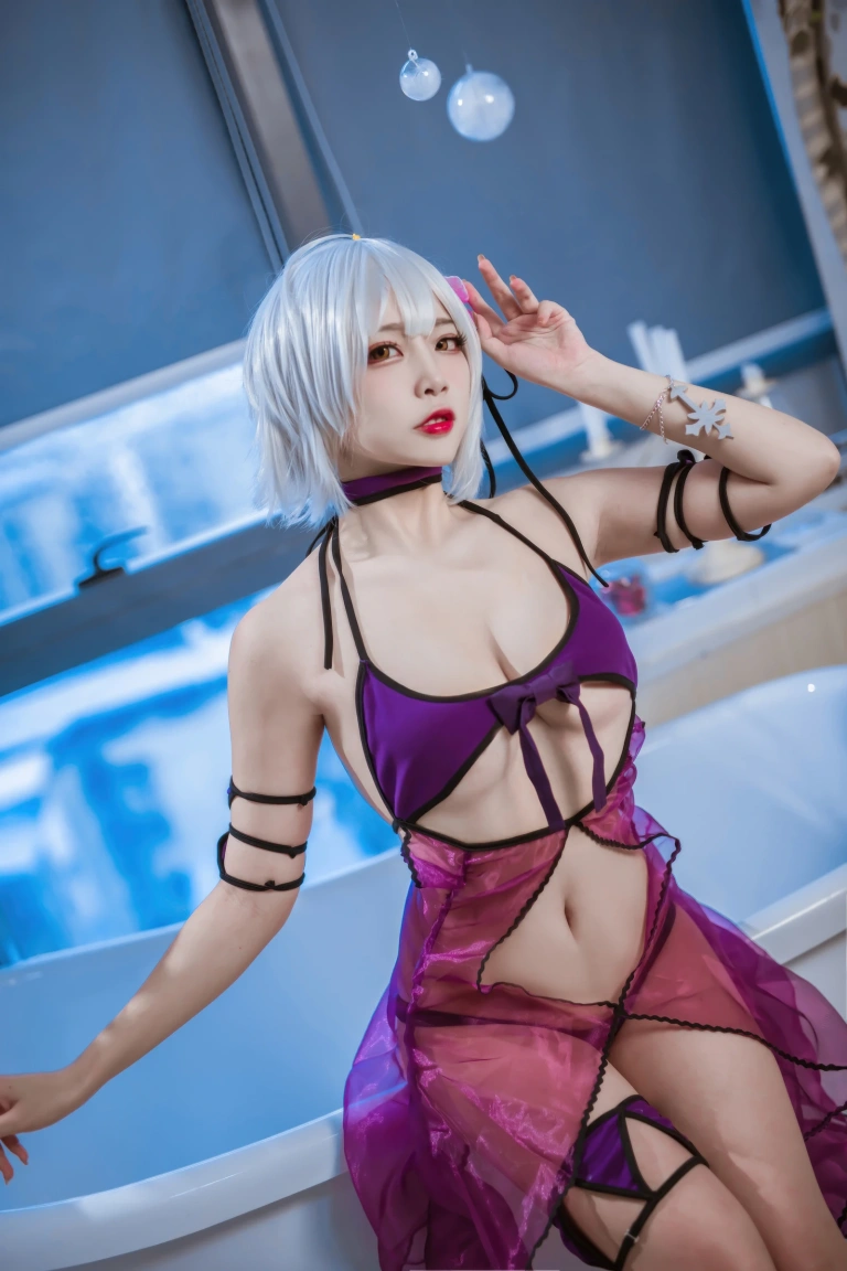 二佐Nisa《FATE 黑贞水着》主题写真：40张全套美图