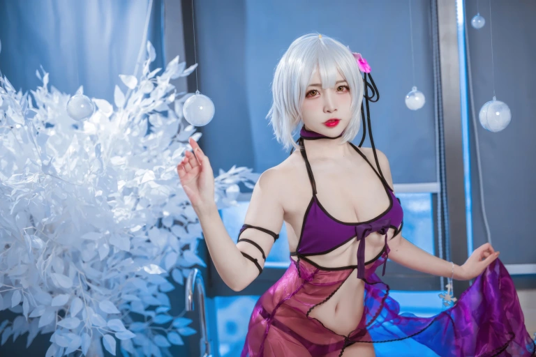 二佐Nisa《FATE 黑贞水着》主题写真：40张全套美图