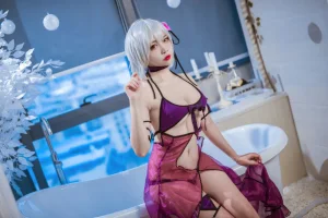 二佐Nisa《FATE 黑贞水着》主题写真：40张全套美图