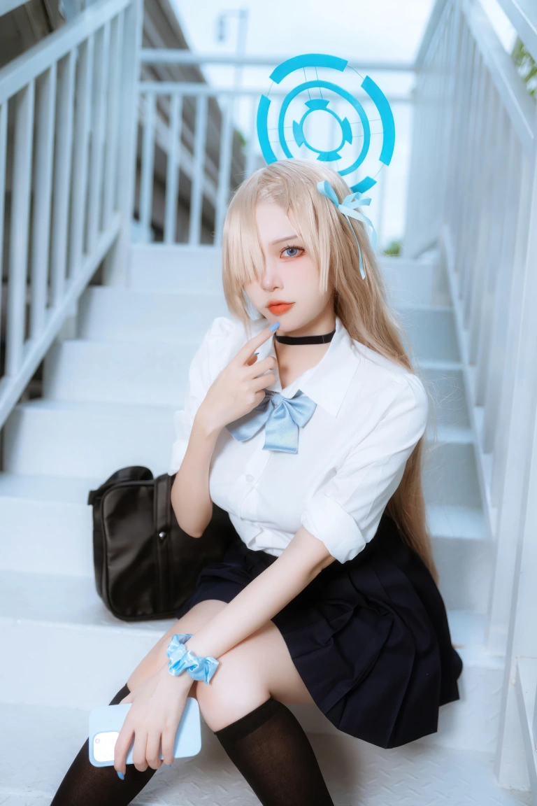 二佐Nisa《蔚蓝档案 明日奈JK》主题写真：23张全套美图
