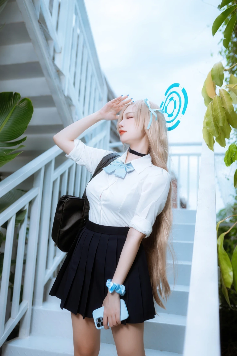 二佐Nisa《蔚蓝档案 明日奈JK》主题写真：23张全套美图