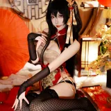 二佐Nisa《碧蓝航线 大凤 旗袍》主题写真：38张全套美图
