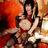 二佐Nisa《碧蓝航线 大凤 旗袍》主题写真：38张全套美图