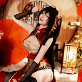 二佐Nisa《碧蓝航线 大凤 旗袍》主题写真：38张全套美图