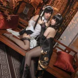 九言&喜茶苍苍子《碧蓝航线 镇海白黒双人》主题写真：34张全套美图，含7个视频