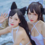 不呆猫&抖娘《獒犬海边泳装》主题写真：41张全套美图