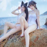 不呆猫&抖娘《獒犬海边泳装》主题写真：41张全套美图