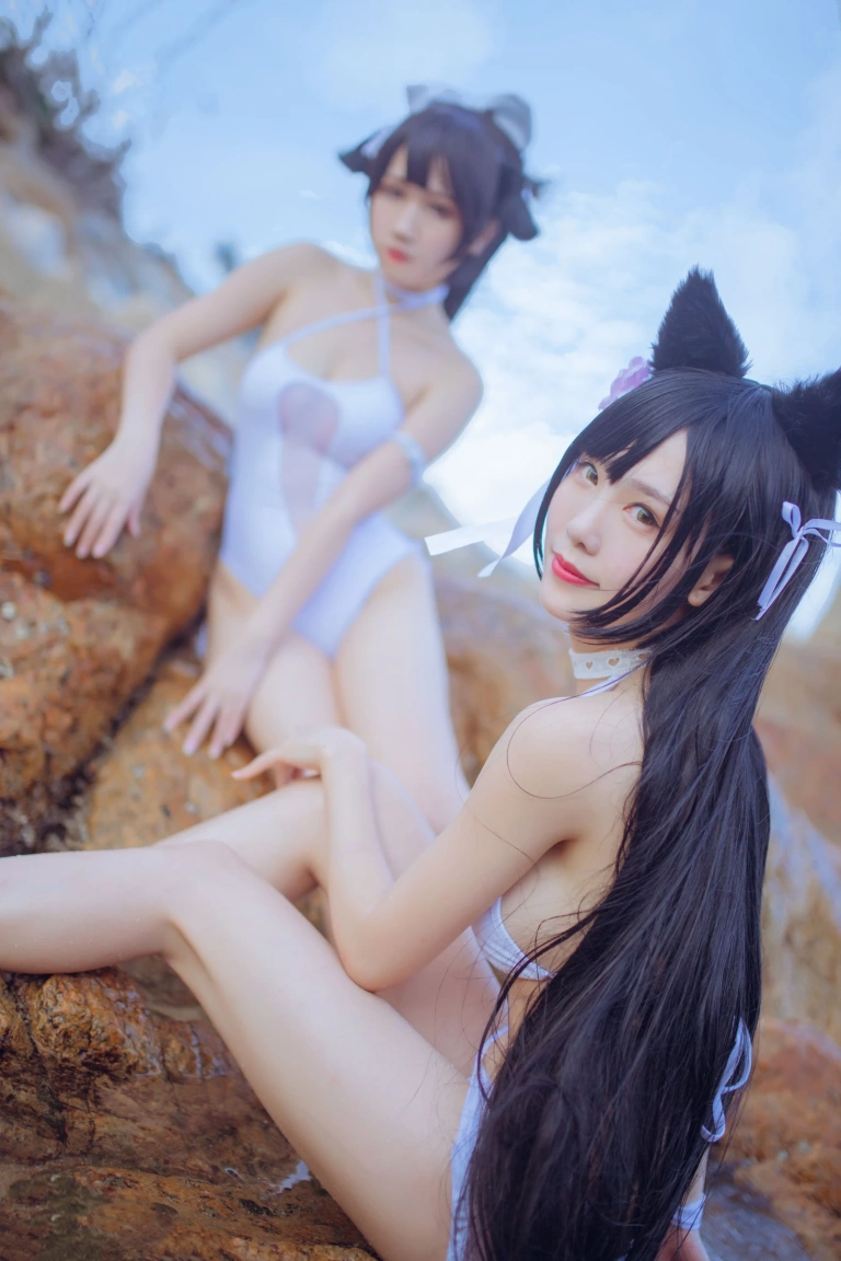 不呆猫&抖娘《獒犬海边泳装》主题写真：41张全套美图