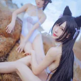 不呆猫&抖娘《獒犬海边泳装》主题写真：41张全套美图