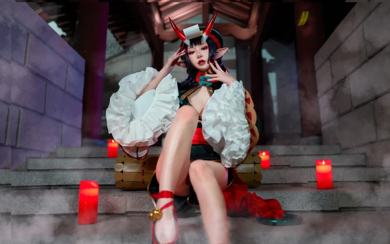 阿包也是兔娘《酒吞童子》主题写真：9张全套美图