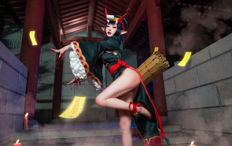 阿包也是兔娘《酒吞童子》主题写真：9张全套美图