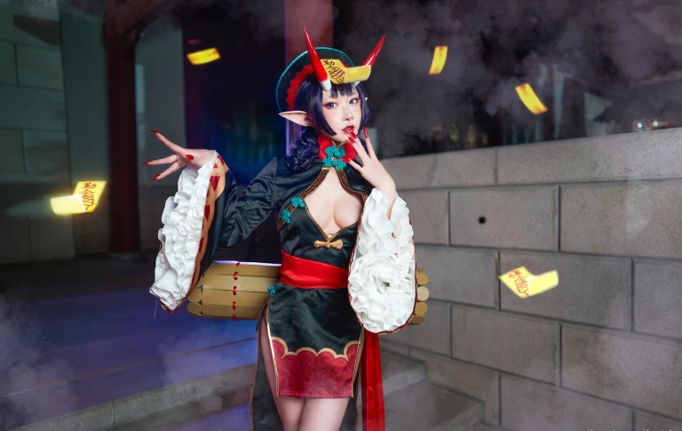 阿包也是兔娘《酒吞童子》主题写真：9张全套美图