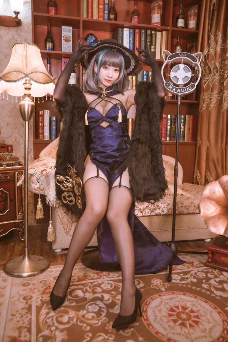 宮本桜《柴郡旗袍 音乐绚烂CaitSith》主题写真：20张全套美图
