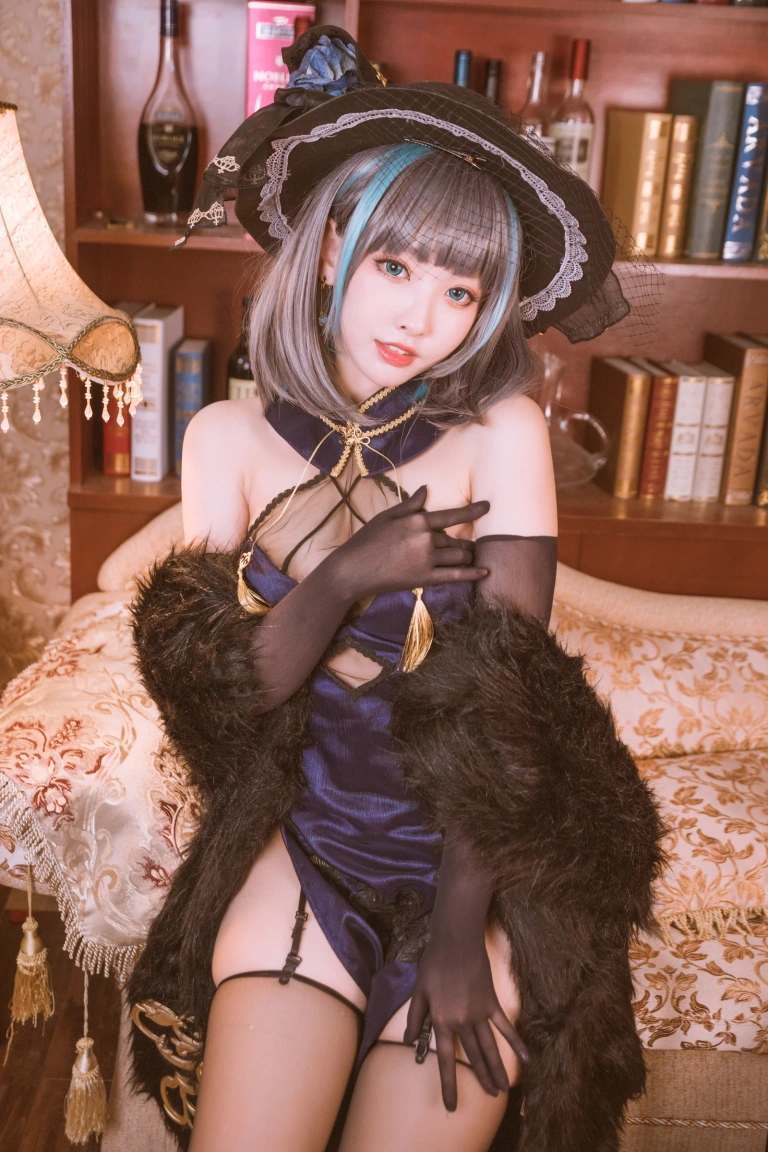 宮本桜《柴郡旗袍 音乐绚烂CaitSith》主题写真：20张全套美图
