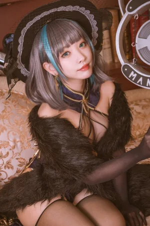 宮本桜《柴郡旗袍 音乐绚烂CaitSith》主题写真：20张全套美图