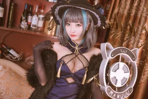 宮本桜《柴郡旗袍 音乐绚烂CaitSith》主题写真：20张全套美图