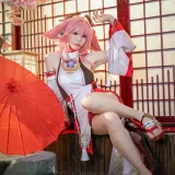 樱岛嗷一《八重神子》主题写真：20张全套美图