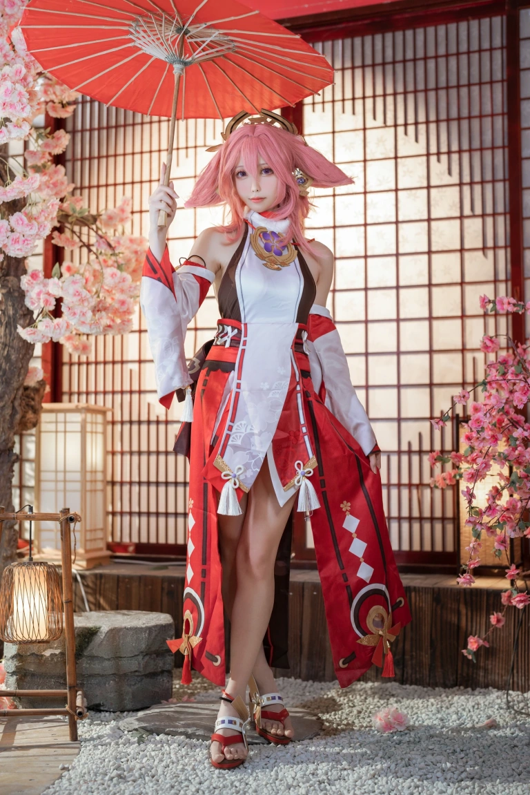 樱岛嗷一《八重神子》主题写真：20张全套美图