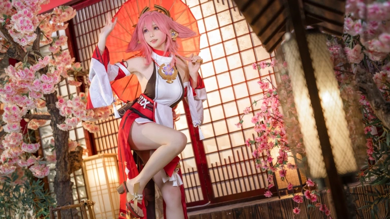 樱岛嗷一《八重神子》主题写真：20张全套美图