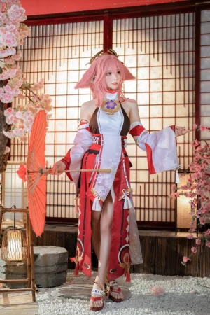樱岛嗷一《八重神子》主题写真：20张全套美图