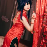 许枳《陈的红色旗袍》主题写真：26张全套美图